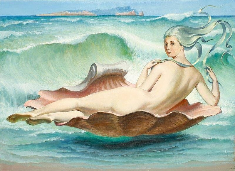 Paul MANTES (1921-2004)
Vénus Huile sur toile. Non signée. 73 x 100 cm