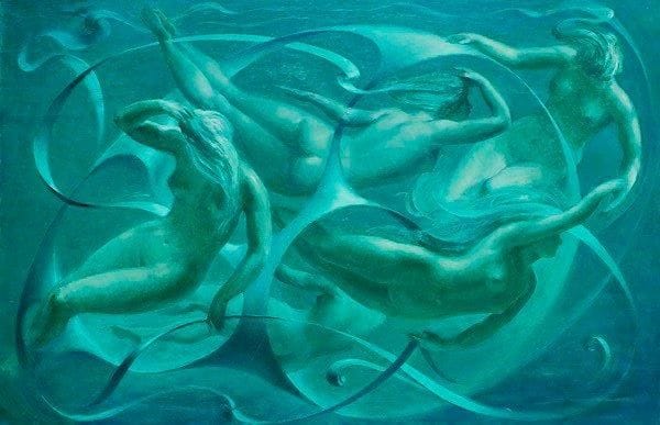 Paul MANTES (1921-2004)
Naïades Huile sur toile. Non signée. 65 x 100 cm