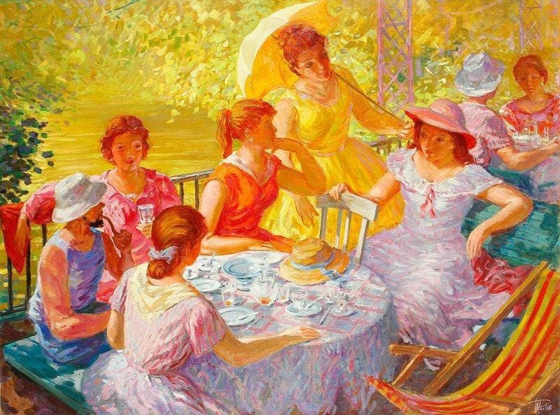 Paul MANTES (1921-2004)
Le déjeuner au bord de l'eau Huile sur toile. Signée en bas à droite. 97 x 130 cm