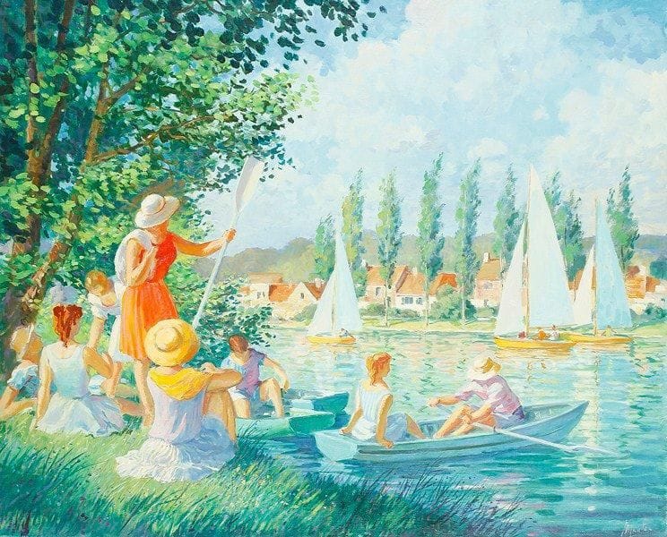 Paul MANTES (1921-2004)
Les régates Huile sur toile. Signée en bas à droite. 81 x 100 cm