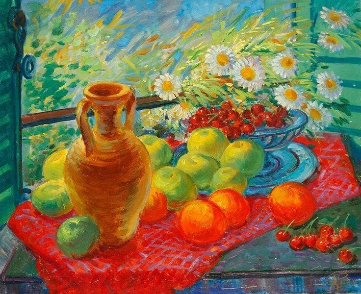 Paul MANTES (1921-2004)
Fenêtre ouverte aux marguerites Huile sur toile. Signée en bas à droite. 54 x 65 cm