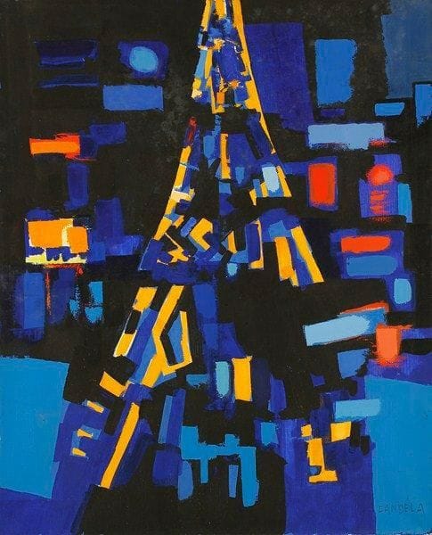 Claude CANDELA (1924-2001)
Paris la nuit n°1, 1988 Acrylique sur toile. Signée en bas à droite. Signée, datée et titrée au dos. 100 x 81 cm Exposition: salon des indépendants, 1988.