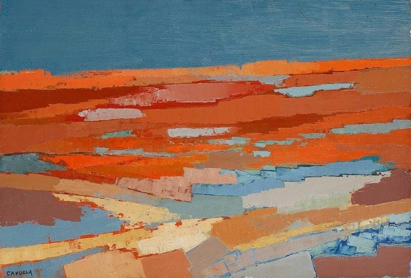 Claude CANDELA (1924-2001)
Terre rouge n°2, 1959 Huile sur toile. Signée en bas à gauche. Signée, datée et titrée au dos. Petits manques. 39 x 55 cm