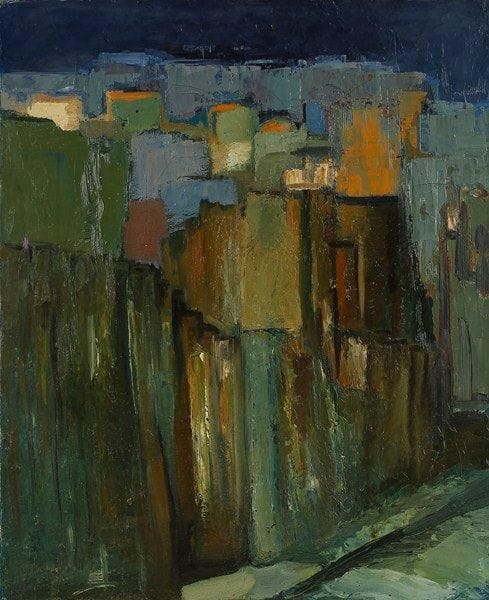 Claude CANDELA (1924-2001)
Rue n°5, 1950 Huile sur toile. Signée, datée et titrée au dos. 46 x 38 cm