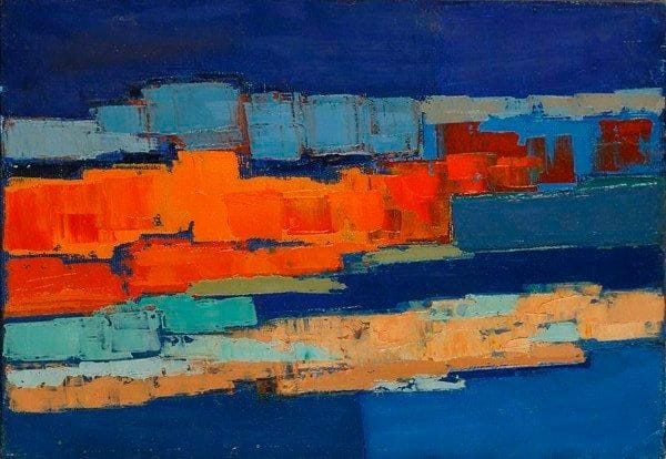 Claude CANDELA (1924-2001)
Bord de mer, 1960 Huile sur toile. Signée et datée au dos. 19 x 27 cm