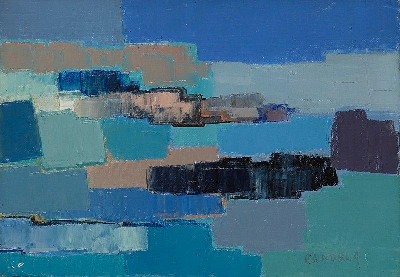Claude CANDELA (1924-2001)
Bord de mer, 1960 Huile sur toile. Signée en bas à droite. 19 x 27 cm