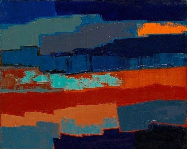 Claude CANDELA (1924-2001)
Bord de mer, 1960 Huile sur toile. Signée et datée au dos. 22 x 27 cm