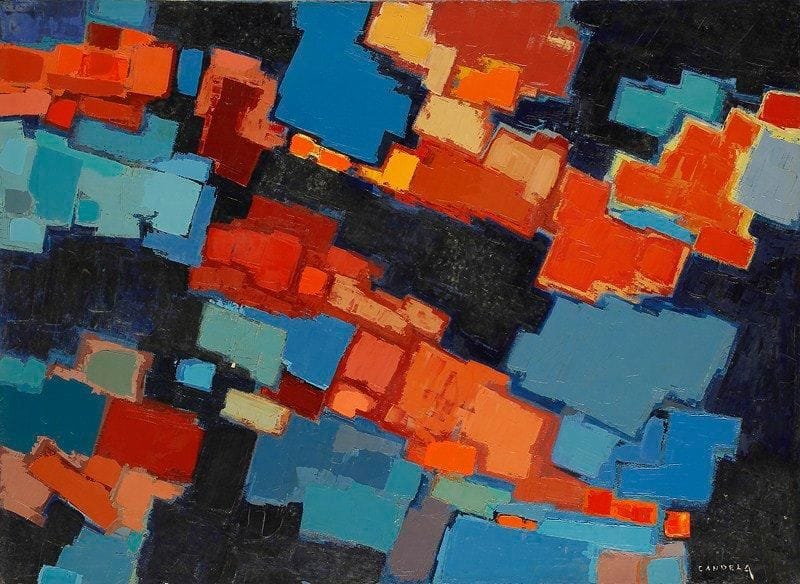 Claude CANDELA (1924-2001)
La nuit la mer, 1966 Huile sur toile. Signée en bas à droite. Datée et titrée au dos. Petits manques. 73 x 100 cm