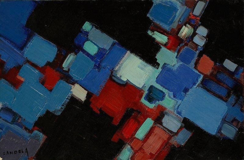 Claude CANDELA (1924-2001)
La rade la nuit, 1967 Huile sur toile. Signée en bas à gauche. Signée, datée et titrée au dos. Petits manques. 27 x 41 cm