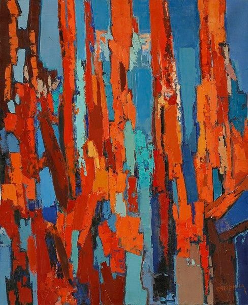 Claude CANDELA (1924-2001)
Les arbres, 1957 Huile sur toile. Signée en bas à droite. Signée, datée et titrée au dos. 61 x 50 cm