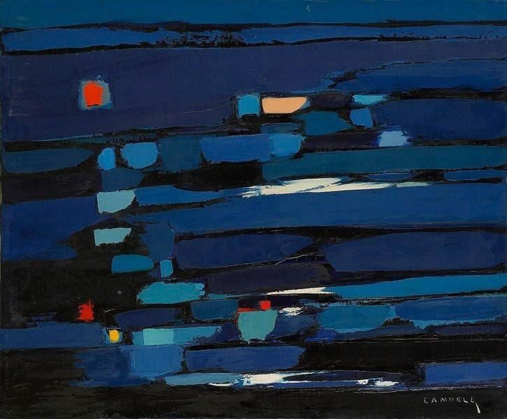 Claude CANDELA (1924-2001)
La nuit la forêt, 1968 Huile sur toile. Signée en bas à droite. Signée, datée et titrée au dos. 60 x 73 cm