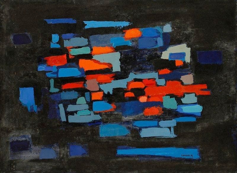 Claude CANDELA (1924-2001)
La nuit, 1972 Huile sur isorel. Signée en bas à droite. Signée, datée et titrée au dos. Manques. et taches. 81 x 100 cm Exposition: salon des indépendants, 1972. Non figuratifs.