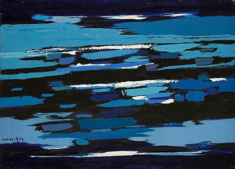 Claude CANDELA (1924-2001)
Mer du Nord, 1974 Huile sur isorel. Signée et datée en bas à gauche. 73 x 100 cm