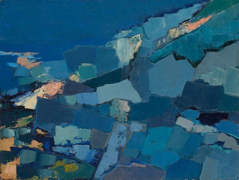 Claude CANDELA (1924-2001)
Côte adriatique, 1958 Huile sur toile. Signée, datée et titrée sur une étiquette au dos. 46 x 61 cm