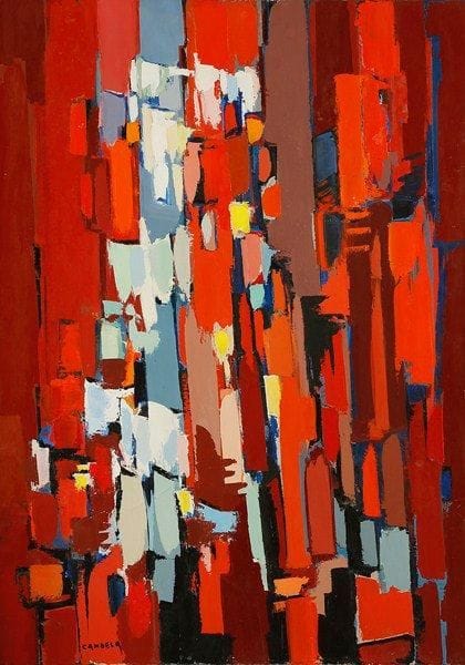 Claude CANDELA (1924-2001)
Une rue du Midi, 1975 Huile sur toile. Signée en bas vers la gauche. Signée, datée et titrée au dos. 92 x 65 cm