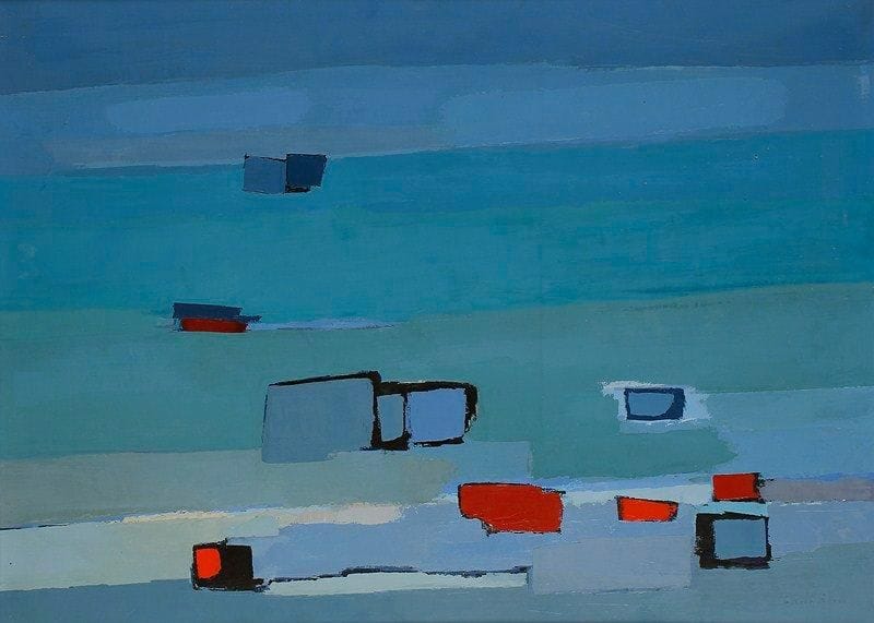 Claude CANDELA (1924-2001)
Baie de Somme, 1976 Huile sur toile. Signée en bas à droite. Signée, datée et titrée au dos. 73 x 100 cm