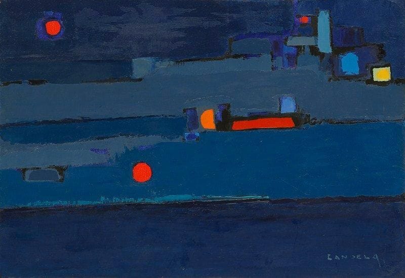 Claude CANDELA (1924-2001)
Le bâteau la nuit n°1, 1976 Huile sur toile. Signée en bas à droite. Signée, datée et titrée au dos. 38 x 55 cm