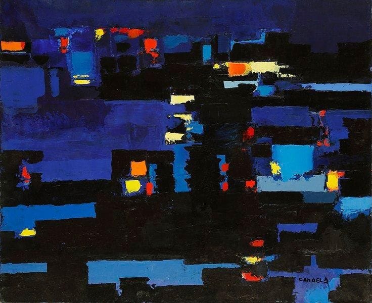 Claude CANDELA (1924-2001)
Paysage la nuit, 1978 Huile sur toile. Signée en bas à droite. Datée au dos. 50 x 60 cm