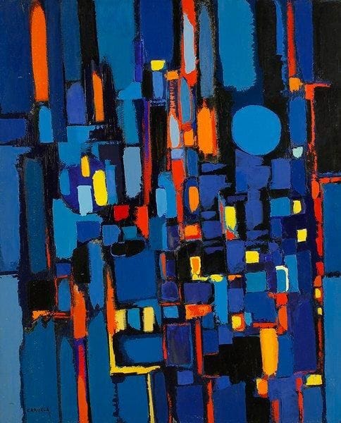 Claude CANDELA (1924-2001)
Manhattan, 1980 Huile sur toile. Signée en bas à gauche. Signée, datée et titrée au dos. 100 x 81 cm