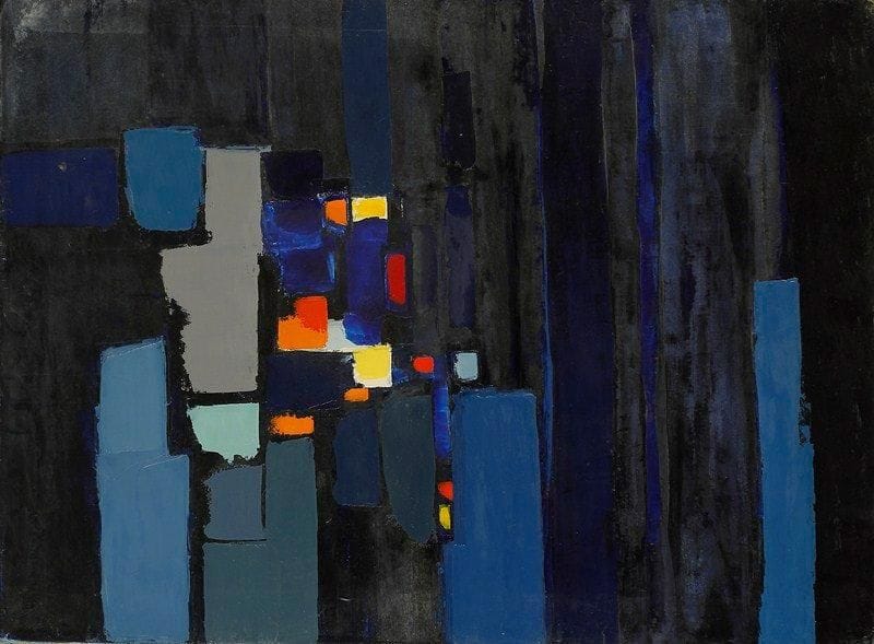 Claude CANDELA (1924-2001)
La nuit le port n°26, 1980 Huile sur toile. Signée en bas à droite. Signée, datée et titrée au dos. Taches. 61 x 46 cm