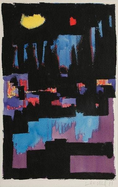 Claude CANDELA (1924-2001)
Ville la nuit, 1981 Aquarelle et gouache. Signée et datée en bas à droite. 49 x 32 cm