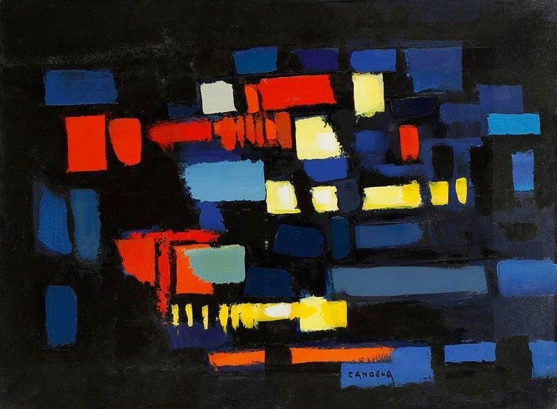 Claude CANDELA (1924-2001)
La nuit, 1982 Huile sur toile. Signée en bas vers la droite. Signée, datée et titrée au dos. 54 x 73 cm