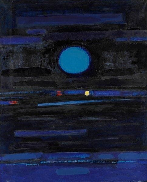 Claude CANDELA (1924-2001)
La lune sur la mer, 1984 Huile sur toile. Signée en bas à droite. Signée, datée et titrée au dos. Taches. 100 x 81 cm Numéro d'exposition en bas à gauche.