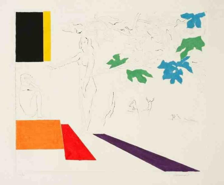 Paul Guiramand (1926-2007)
La visiteuse Gravure au carborundum. Signée en bas à droite. Tirage à 30 exemplaires. 63 x 90 cm 22 exemplaires proposés. Seront divisés.