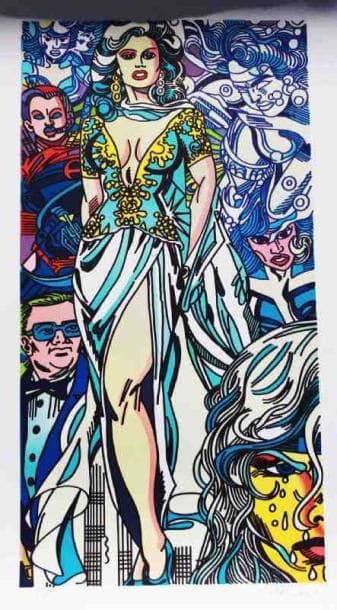 Erro (né en 1932)
Femme à la robe bleue Sérigraphie. Signée en bas à droite. Tirage à 199 exemplaires. 89 x 53 cm 1 exemplaire proposé.