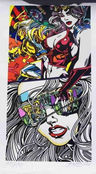 Erro (né en 1932)
Femme aux lunettes Sérigraphie. Signée en bas à droite. Tirage à 199 exemplaires. 89 x 53 cm 1 exemplaire proposé.