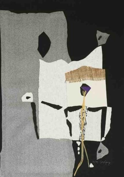 François Xavier Fagniez (né en 1936)
Livre objet, Un chemin s'ouvre - 4 planches Gravures au carborundum, collages et rehauts. Dans un emboitage en carton toilé noir. Plat avec collage original. Signée en bas à droite. Tirage à 99 exemplaires. 78 x 56 cm 2 exemplaires proposés. Seront divisés.