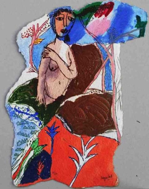 Henri Guibal (né en 1947)
Terre chaude Gravure au carborundum. Rehauts de peinture. Signée en bas à droite. Tirage à 30 exemplaires. 53 x 45 cm 2 exemplaires proposés. Seront divisés.