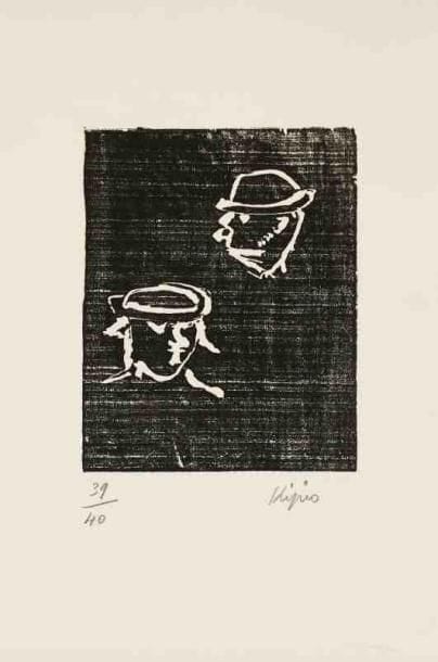 Ladislas Kijno (né en 1921)
Portrait de Verlaine Gravure au carborundum. Signée en bas à droite. Tirage à 40 exemplaires. 56 x 37 cm 31 exemplaires proposés. Seront divisés.