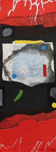 Lionel (né en 1949)
Rouge
Gravure au carborundum, Collage et rehauts de peinture
Tirage à 30 exemplaires 
79 x 28 cm 
18 exemplaires proposés. Seront divisés.