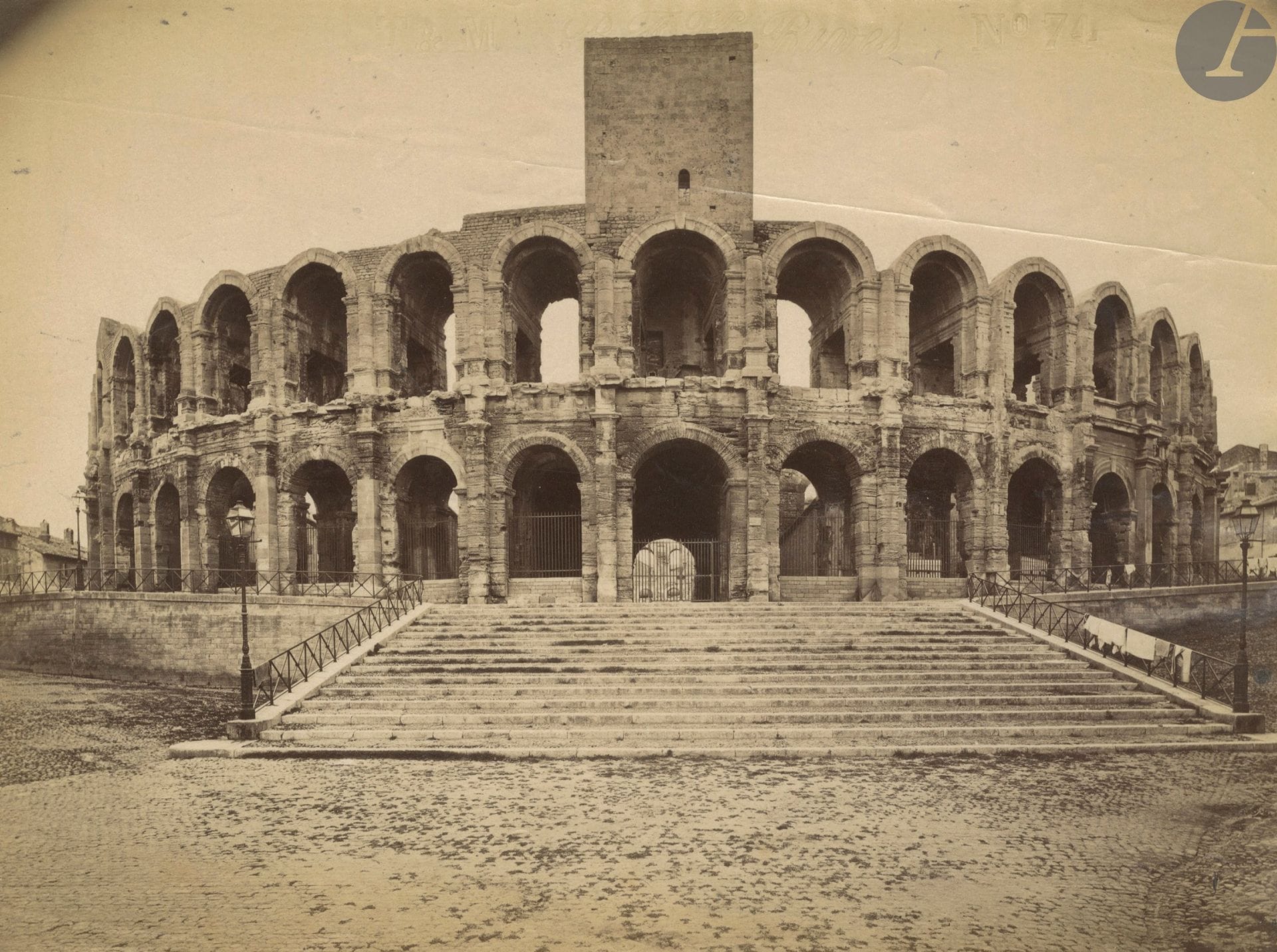 Édouard Baldus (1813-1882) - Dominique Roman (1824- 1911) - Jules Hautecoeur (1849-1935) and others 
Arles, c. 1860-1880. 
Cloister of Saint Trophime. Arena. Roman theater. Cemetery of Alyscamps. 
Six albumen prints, two of which are mounted on cardboard. Stamps of the photographers (2) on the mounts. Photographer's stamp (1) and handwritten annotations on the versos. 
Average size : 20,5 x 27,5 cm 

Édouard Baldus (1813-1882) - Dominique Roman (1824- 1911) - Jules Hautecoeur (1849-1935) and others 
Arles, c. 1860-1880. 
Cloister of Saint Trophime. Arena. Roman theater. Cemetery of Alyscamps. 
Six albumen prints, two of them mounted on cardboard. Photographers stamp (2) on the mounts. Photographer stamp (1) and handwritten annotations on versos. 
Average size : 20,5 x 27,5 cm









