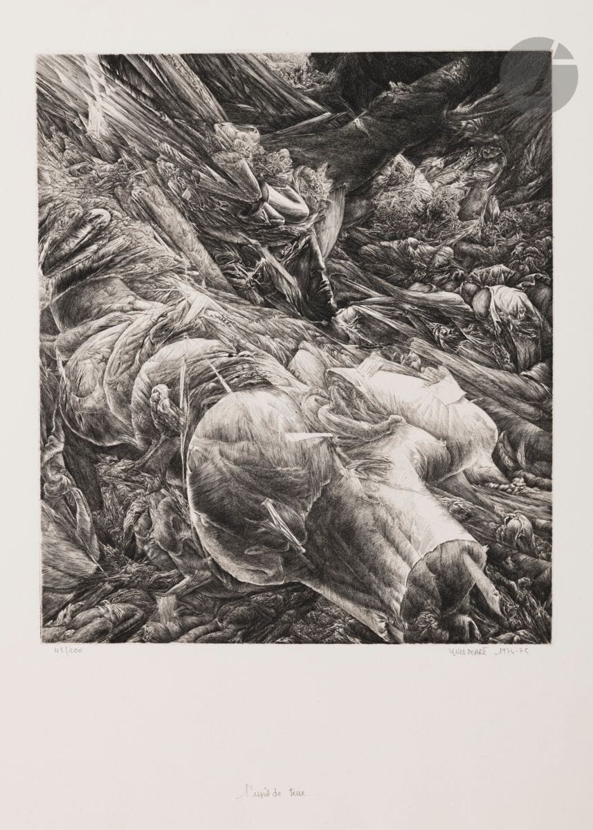 Yves Doaré (born in 1943
) L'Esprit de terre ; Mémoire géologique. 1974-1975.
etching. 56,3 x 45 and 53 x 37 cm
.

Meeting of 2 very nice proofs on white vellum, numbered, signed, dated in pencil and titled at the foot in the center. All margins. Edition of 100 and 99 proofs respectively.


