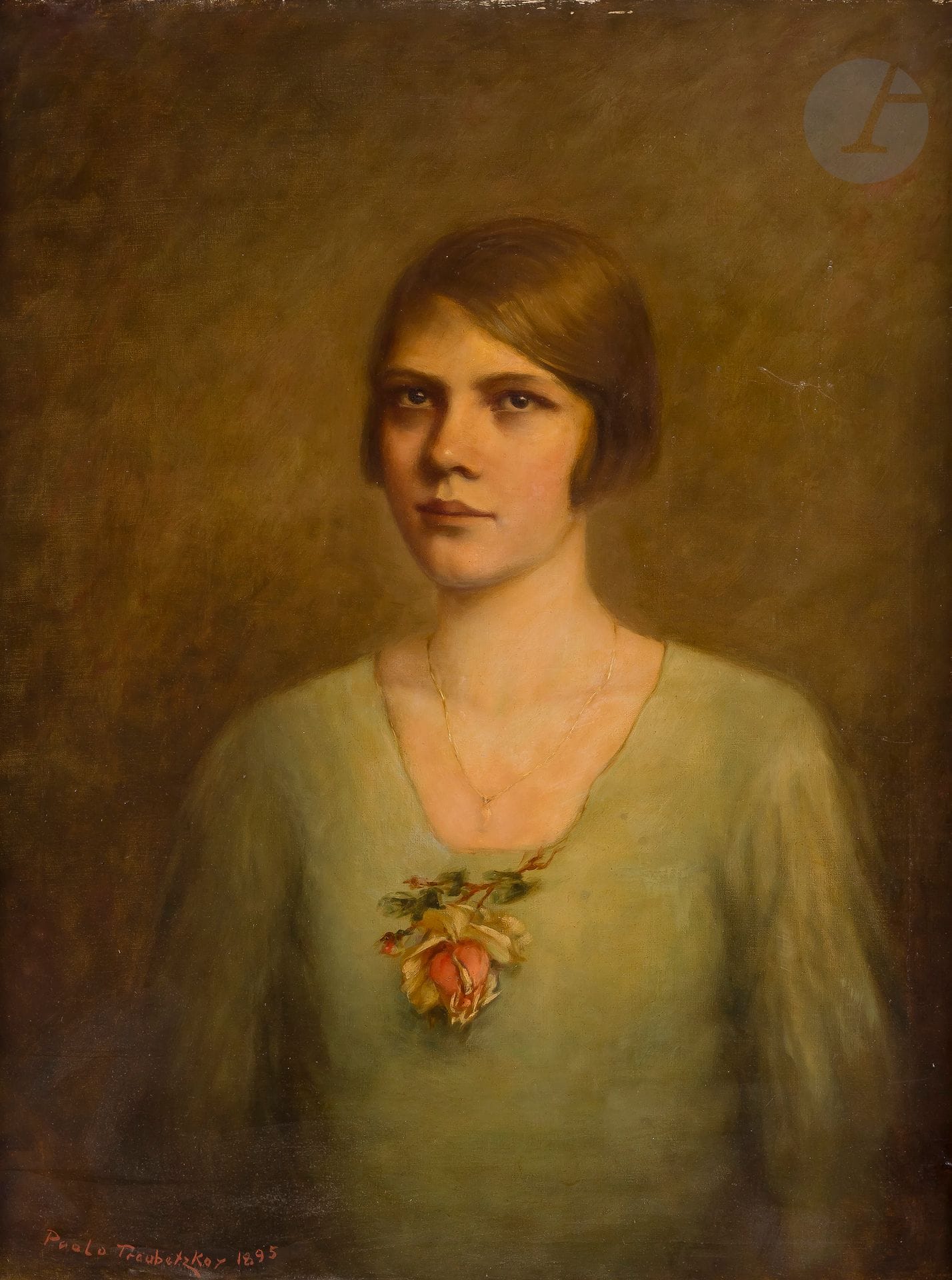 Paul (Paolo) Petrovich TROUBETZKOY (1866-1938) 
Portrait of a woman, 1895 
Oil on canvas. 
Signed and dated lower left. 
86 x 66 cm

[Russian art]