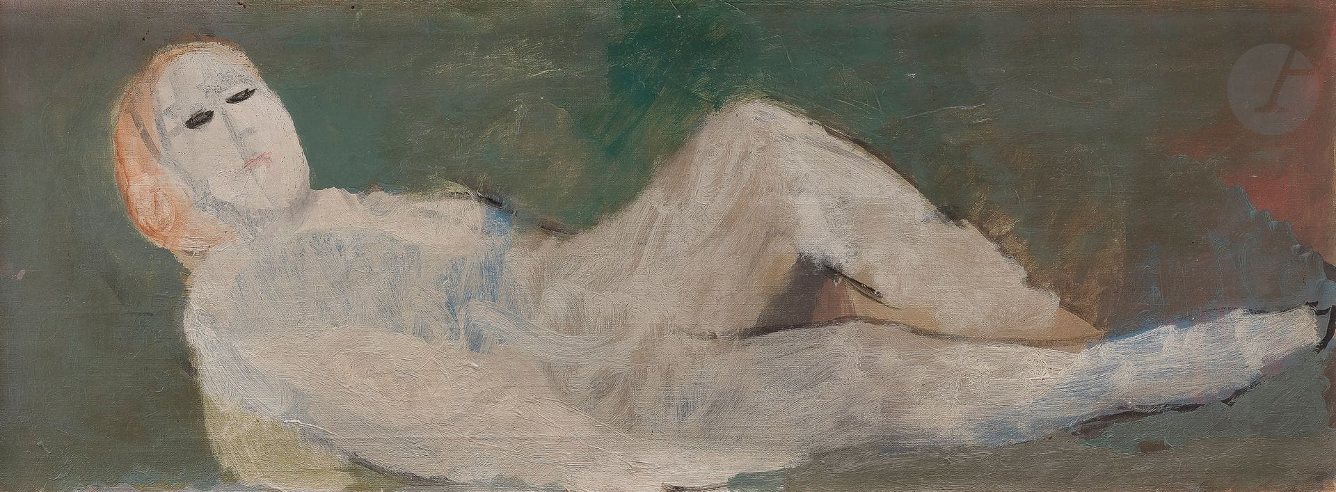 Marie LAURENCIN (1885-1956
)Reclining womanOil
on canvas.
Unsigned.
28 x 73 cmProvenance

: 
Sale Ader-Picard-Tajan, Drouot rive gauche, 15 and 16 May 1979.

Bibliography: 
Daniel Marchesseau, Marie Laurencin 1883-1956 Catalogue raisonné, Volume II, Japon, Éditions du Musée Marie Laurencin, 1999, reproduced on p. 210 under n° 1521





.



