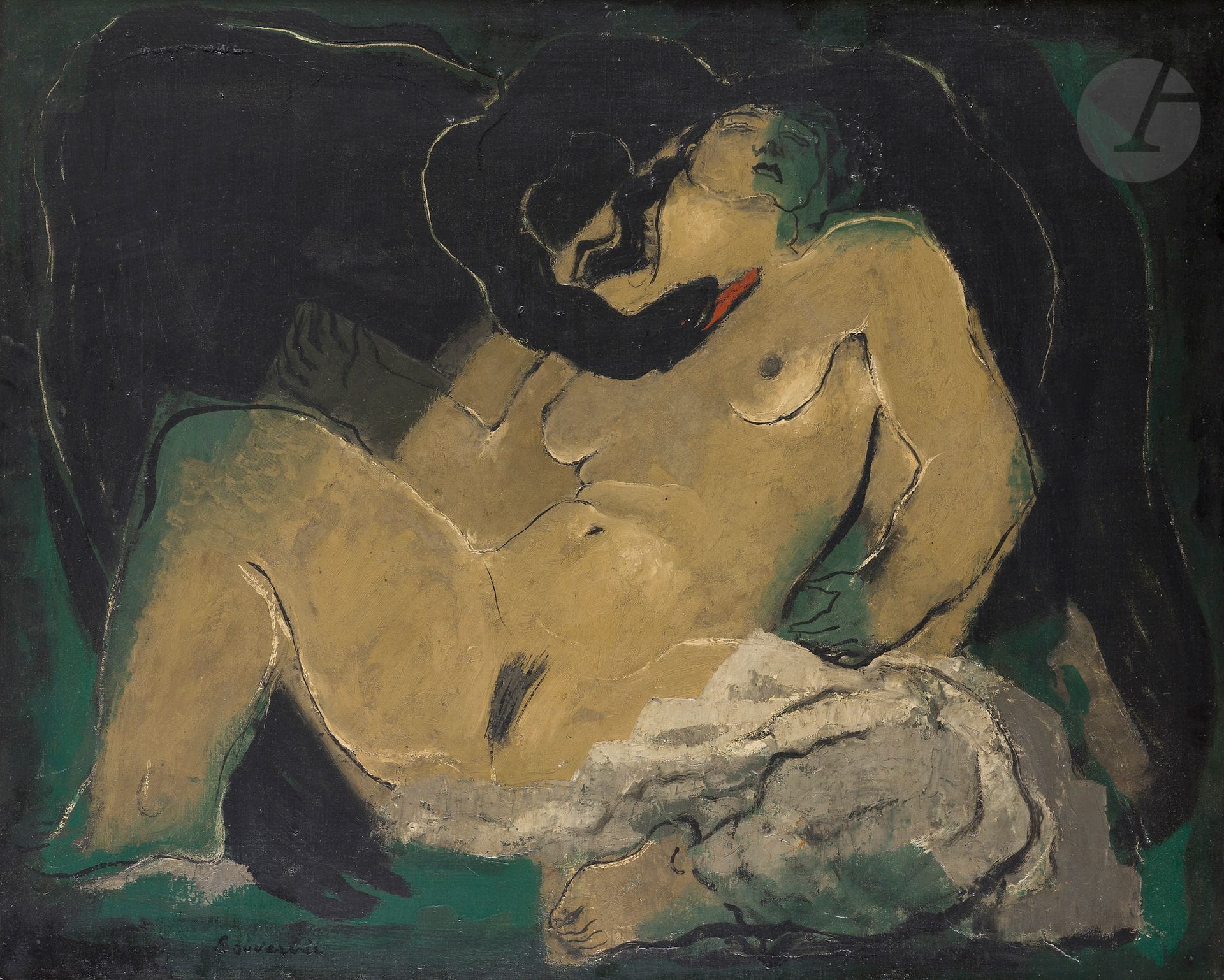Jean SOUVERBIE (1891-1981)
Léda au cygne noir, vers 1927-29
Huile sur toile.
Signée en bas à gauche.
65 x 81 cm

Provenance : 
Collection Jean-Paul Bray. Par descendance. 

Exposition : 
Souverbie 1891-1981, Grenier à sel, Honfleur, juillet-août 1983, n°10.

Nous remercions Monsieur Frédéric Souverbie d’avoir confirmé l’authenticité de cette œuvre.