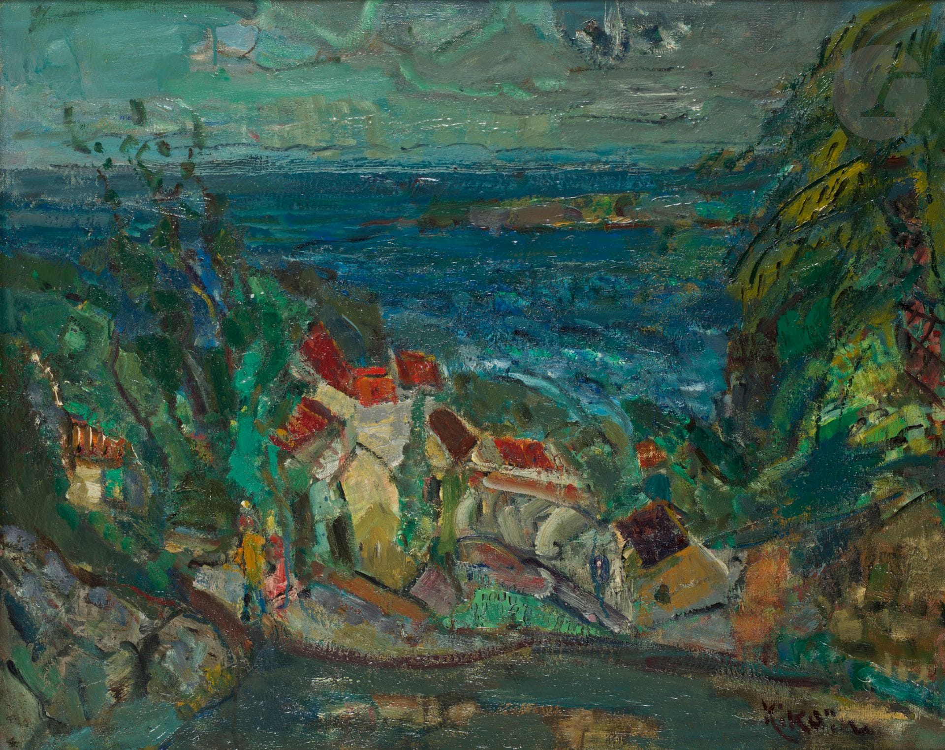 Michel KIKOINE (1892-1968)
Paysage de Midi, vers 1962
Huile sur toile.
Signée en bas à droite.
65 x 81 cm

Provenance : 
- Ancienne collection Kischka, Montmorency.
- Collection du Dr Philippe b. Ancel.

Exposition : 
Édouard Roditi, Mendel Mann, Jacques Yankel, Catalogue raisonné des peintures de Michel Kikoïne, Éditions H. Piazza, 1973, n°575, reproduit p. 326.

Un certificat de Monsieur Jacques Yankel sera remis à l’acquéreur.