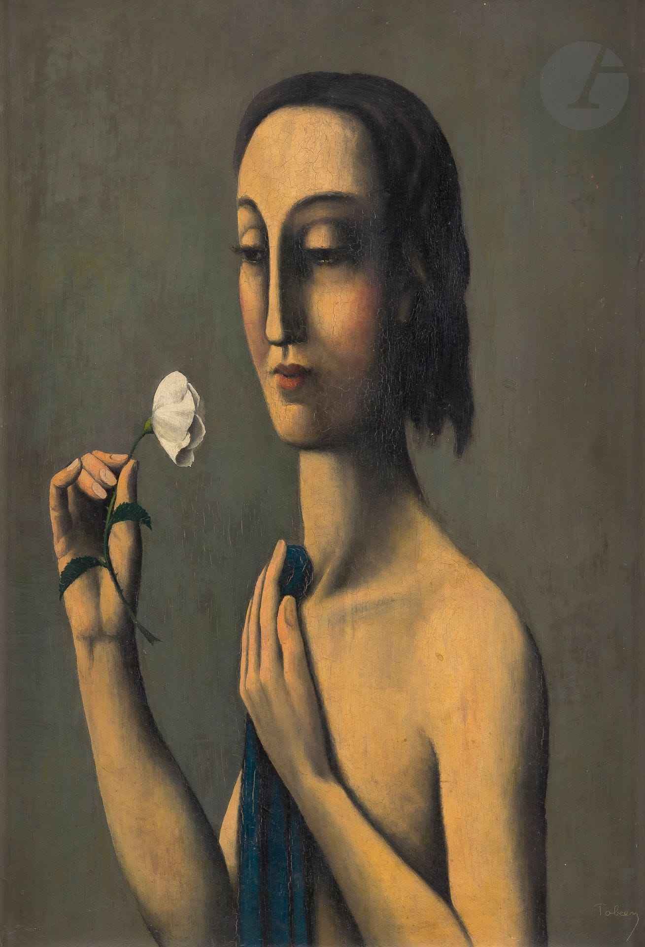 Félix Bonnet dit TOBEEN (1880-1938
)Young woman with a white flower, after 1920Oil
on cardboard.
Signed lower right.
61 x 42 cmProvenance

:
- Collection of Mrs X., Hôtel Drouot, room n° 6, n°86, March 12, 1928.
- Private collection, Italy.

Bibliography: 
- Jean Richard, Tobeen, peintre et graveur, Cormeilles-en-Parisis, 1994, reproduced p. 14.
- Rosella Huber-Spanier, Tobeen, un poète du cubisme, 99 éditions, 2012, n° 92, reproduced p. 137

. 


- Jean Paul Goikoetxea, Tobeen, un Moderne chez les Basques, Éditions Pimientos, 2012.

This work is registered in the catalog raisonné of the artist under the n° CRJRG n°008.

We thank Mr. Jean-Paul Goikoetxea for the information he has given us
















.









 
























