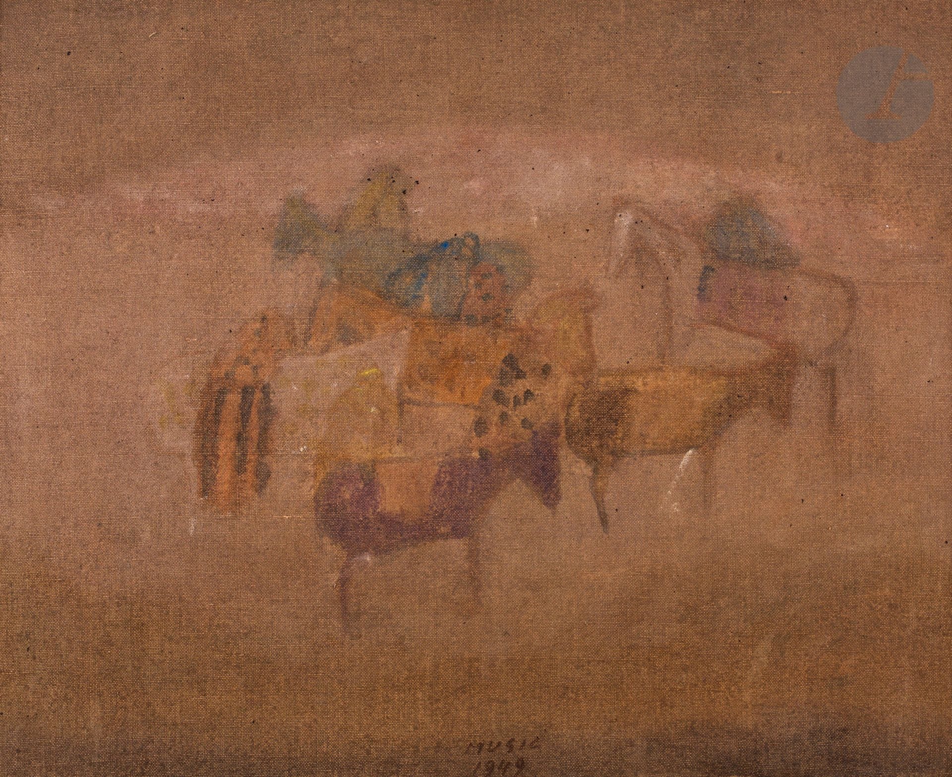 Zoran MUSIC [croate] (1909-2005)
Motivo Dalmata, 1949
Huile sur toile.
Signée et datée en pied.
Signée, datée et titrée au dos.
65 x 81 cm

Provenance : 
- Collection Aldo Seno, Venise.
- Galerie Thessa Herold, Paris.

Bibliographie : 
Auteurs, Tome 1, introduction par Monique Sebbag, Madrid, Éditions del Umbral, 2015, reproduit p. 300.