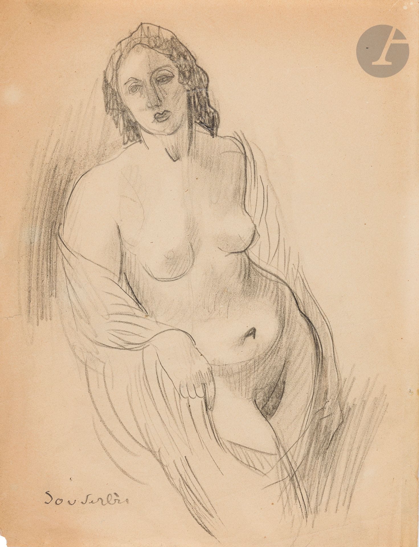 Jean SOUVERBIE (1891-1981)
Femme au drapé
Mine de plomb et estompe.
Signée en bas à gauche.
(Plis, petites déchirures et insolation).
27 x 21 cm

Provenance :
Collection Jean-Paul Bray. Par descendance.

Nous remercions Monsieur Frédéric Souverbie d’avoir confirmé l’authenticité de cette œuvre.