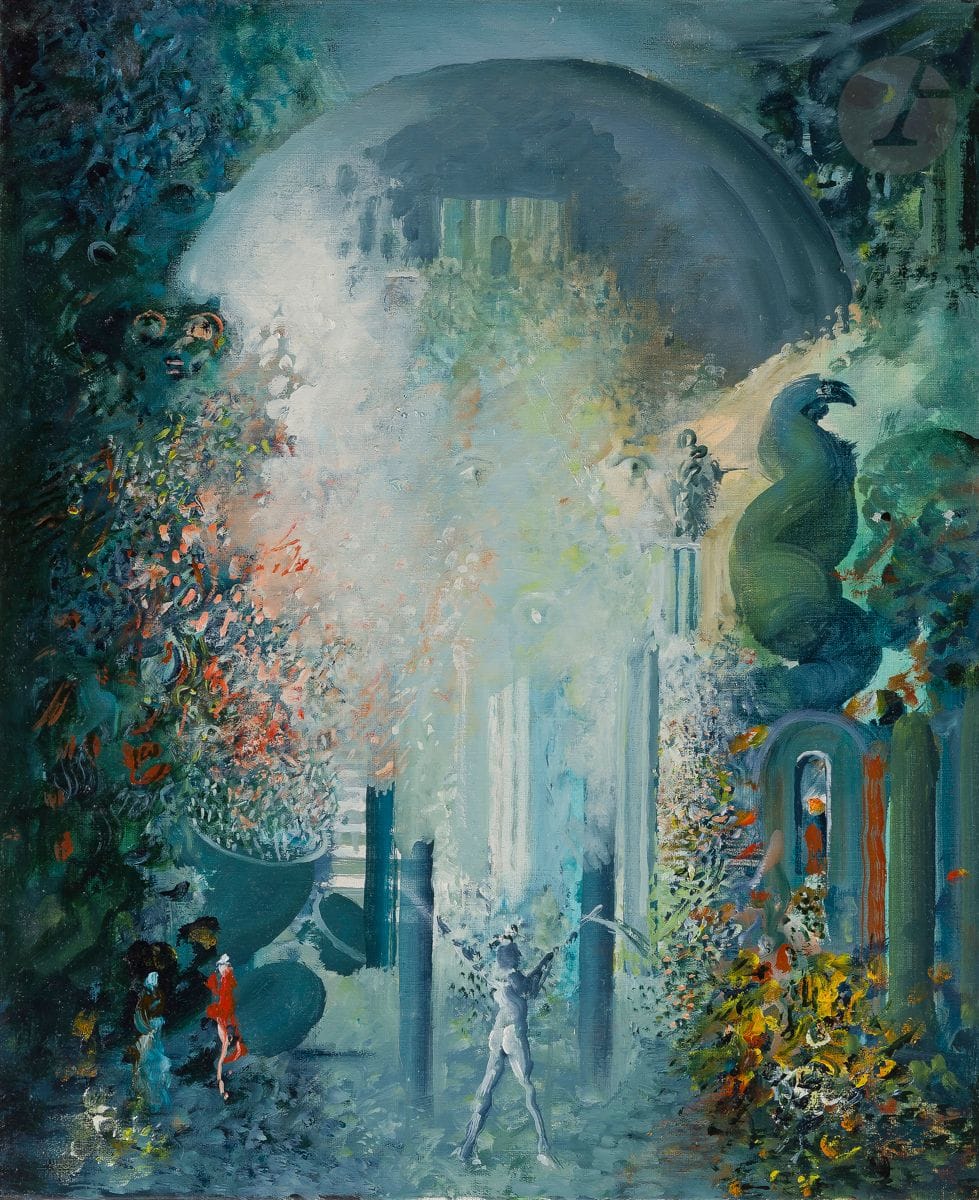 Popovitch Ljuba LJUBA [franco-serbe] (1934-2016)
Disparitsion des pélerines, 1999
Huile sur toile.
Signée, datée, titrée et située au dos.
55 x 46 cm

Provenance :
Collection Armand Zerbib, Paris.

Cette œuvre est incluse au catalogue raisonné de Ljuba actuellement en préparation par Madame Slavica Batos, épouse de l’artiste. 
Nous remercions Madame Slavica Batos pour les informations qu’elle nous a transmises.