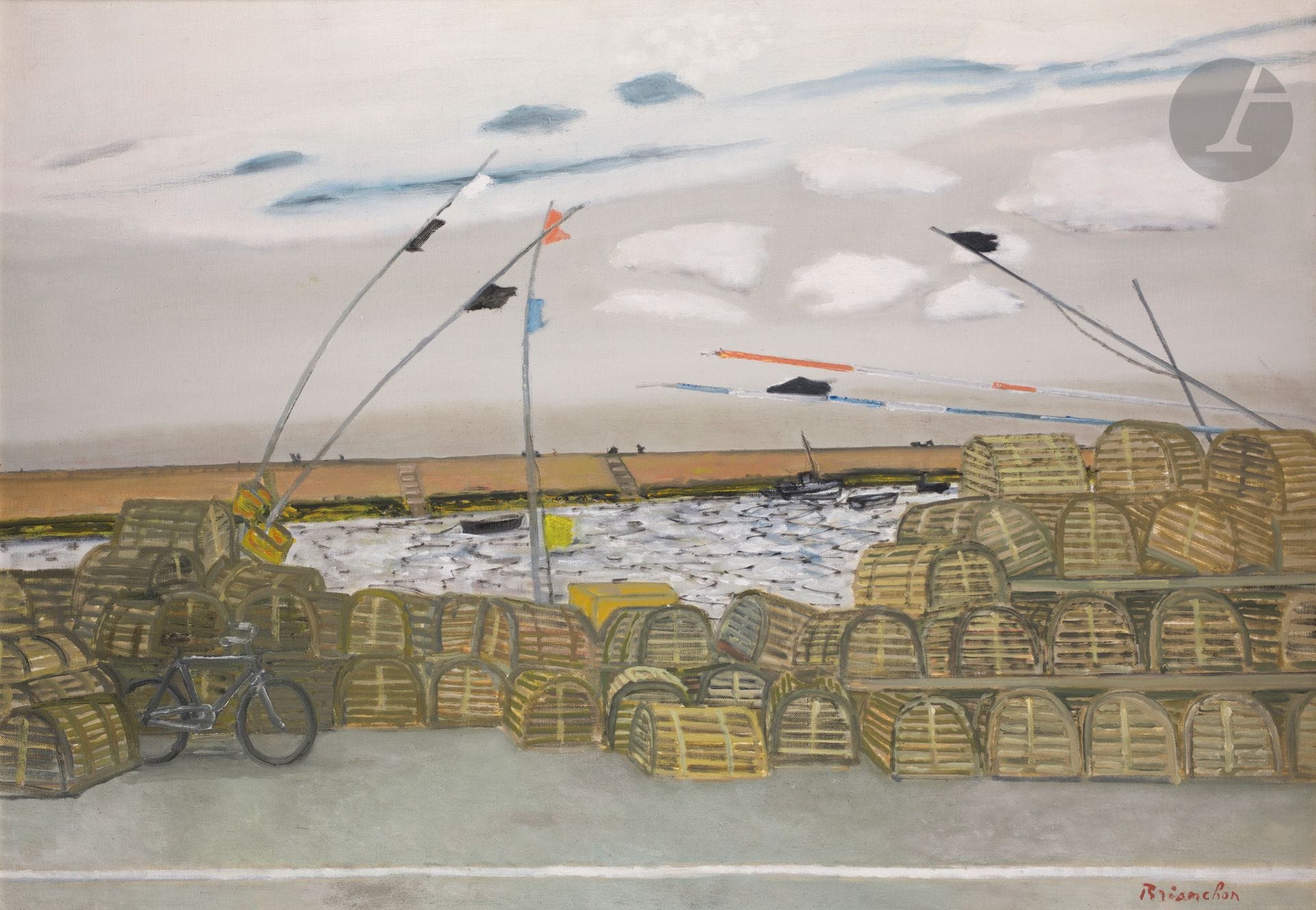 Maurice BRIANCHON (1899-1979
)Lobster traps, 1972Oil
on canvas.
Signed lower right.
65 x 92 cmProvenance

: 
- Sale Maurice Brianchon Collection, Hôtel des Ventes de Toulon, April 8, 2013, n°543.
- Collection of Mr. P. 

Exhibitions: 
- Maurice Brianchon, Galerie 26, Paris, February 24 - April 2, 1994.
- Maurice Brianchon, Musée de Tessé, Collégiale Saint-Pierre-La-Cour, Le Mans, June 25 - September 19, 1999








.


 

 

 


- Maurice Brianchon, Galerie d'Art Contemporain, Menton, June 30 - November 5, 2001

Bibliography: 
Pierre-Antoine Brianchon and Olivier Daulte, Maurice Brianchon, catalog of the painted work, La Bibliothèque des Arts, 2008, n° 877, reproduced p. 375


.












