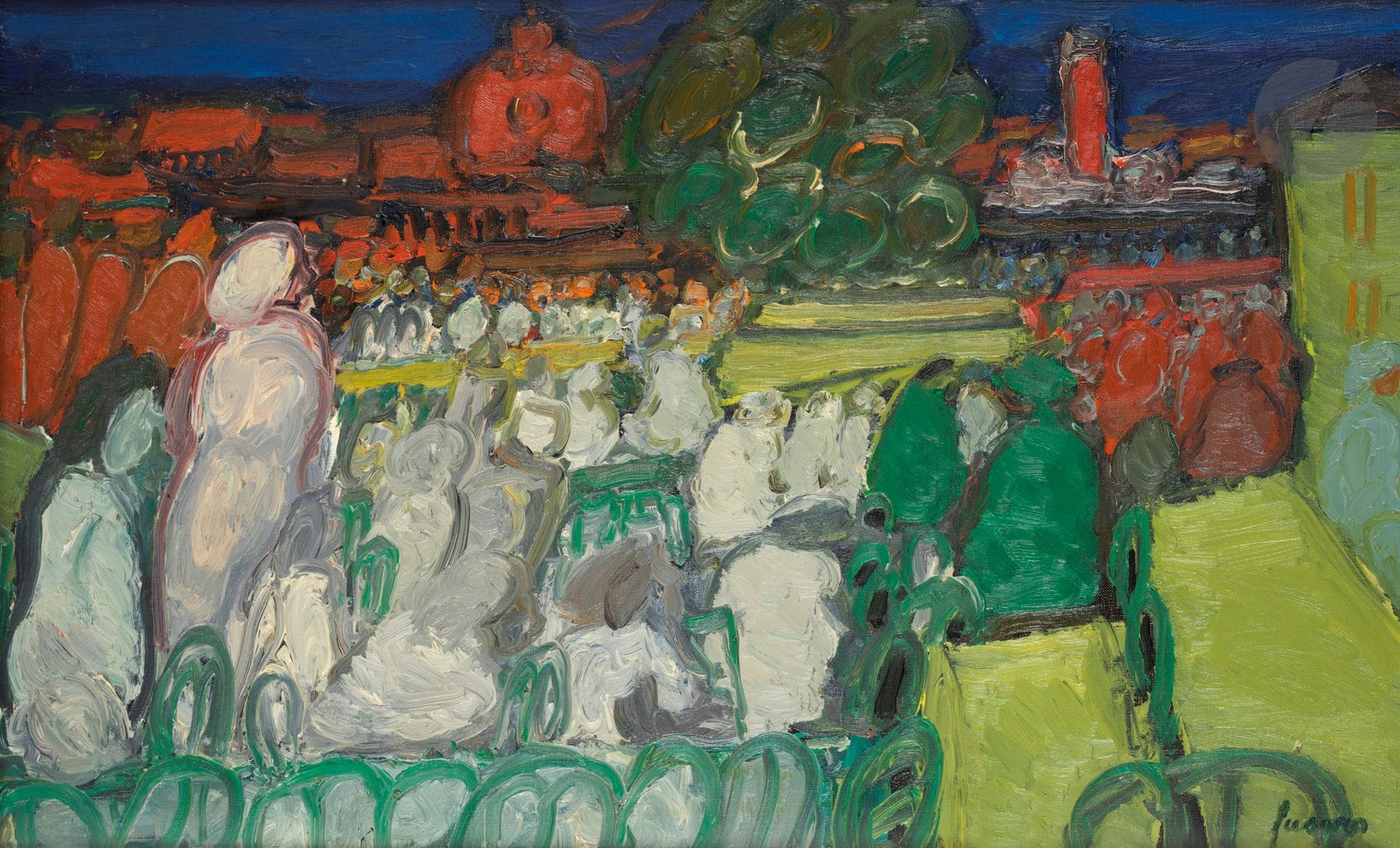 Jean FUSARO (born 1925
)Fête de la gare, 1965Oil
on canvas.
Signed lower right.
Signed, dated and titled on the back.
38 x 61 cmProvenance

: 
- Galerie Framond, Paris (label on back)



.


 

- Association d'action artistique Arménienne Quatra (label on the back).








