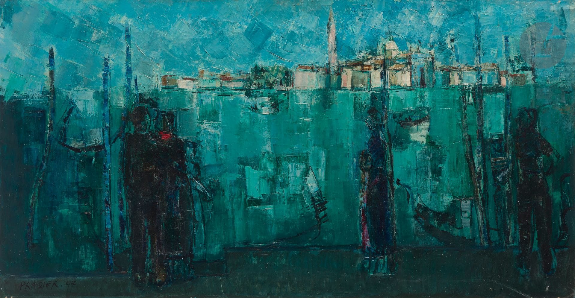 Raoul PRADIER (1929-2017
)Venise, 1957Oil
on canvas.
Signed and dated lower left
(craquelures).
51 x 100 cmProvenance


: 
Romanet Gallery, Paris.








