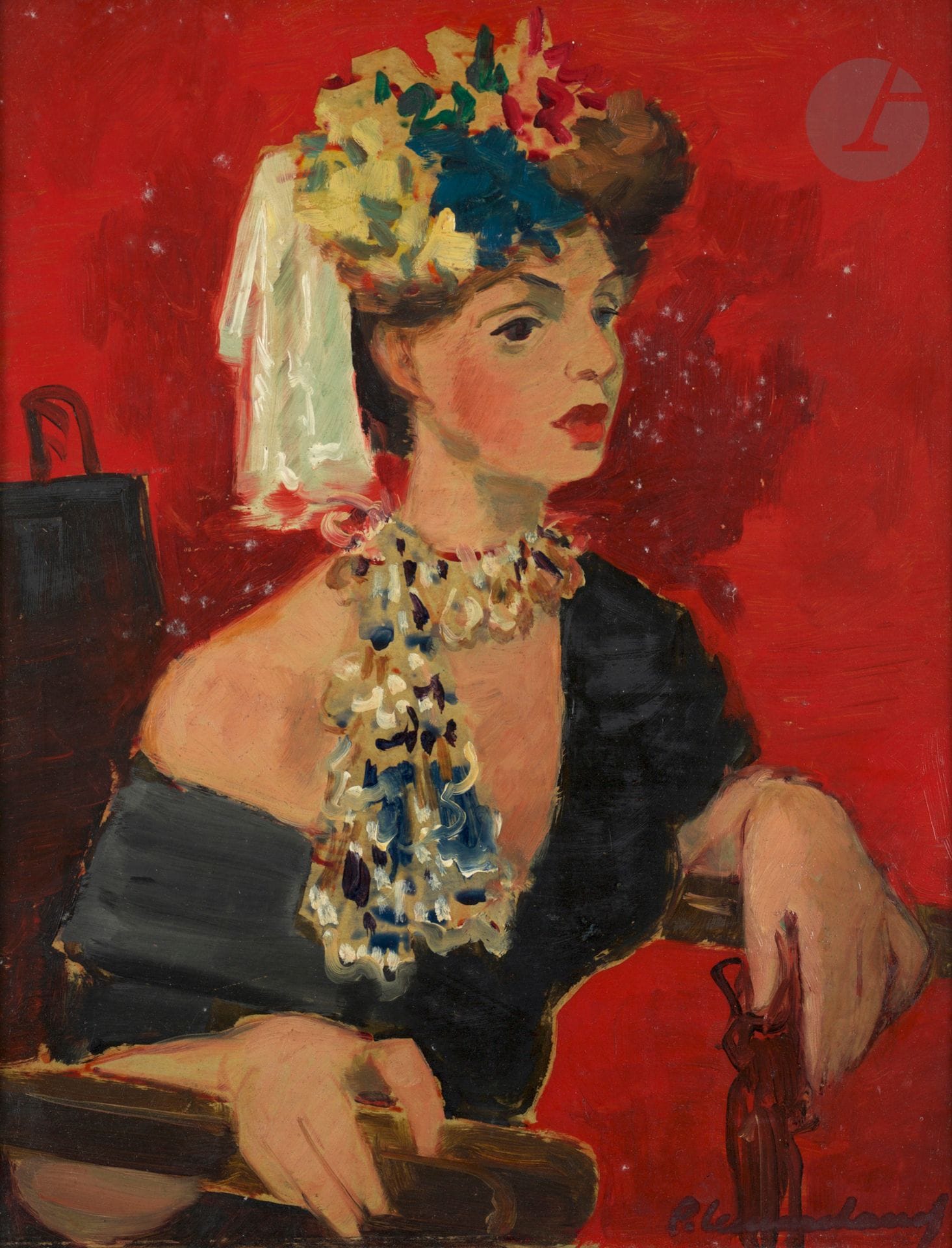 Pierre LEMARCHAND (1906-1970
)Woman with a scarfOil
on cardboard.
Signed lower right.
34 x 26 cm



