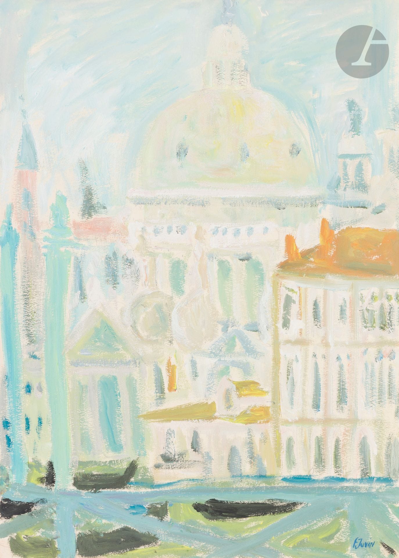 Françoise JUVIN (1926-2010
)La SaluteGouache
.
Signed lower right.
42 x 30,5 cmProvenance

: 
Galerie Romanet, Paris (stamp on the back)


.



