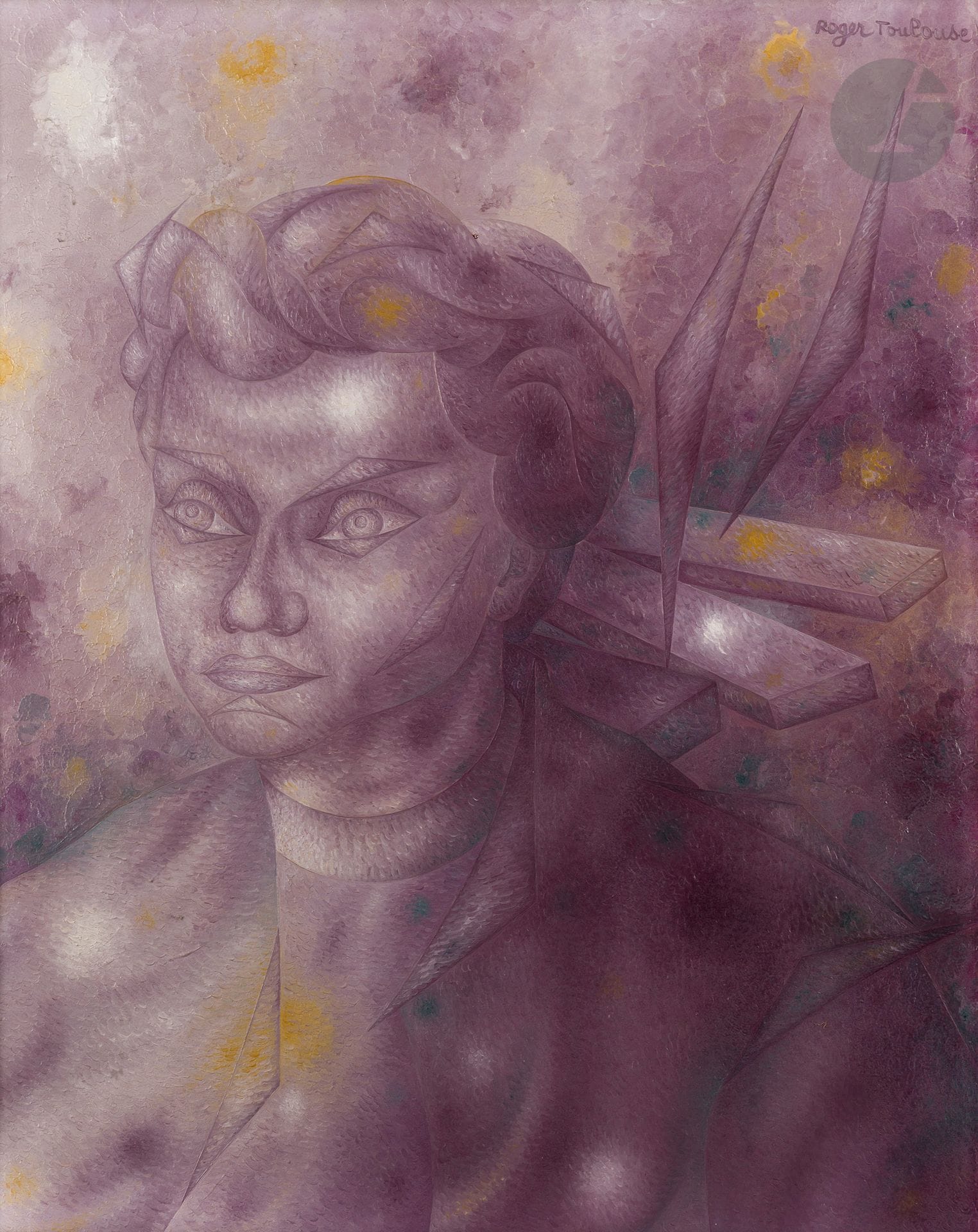 Roger TOULOUSE (1918-1994)
Portrait de femme, vers 1944
Huile sur isorel.
Signée en haut à gauche.
80 x 65 cm